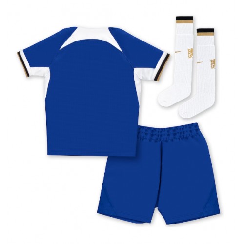 Lacne Dětský Futbalové dres Chelsea 2023-24 Krátky Rukáv - Domáci (+ trenírky)